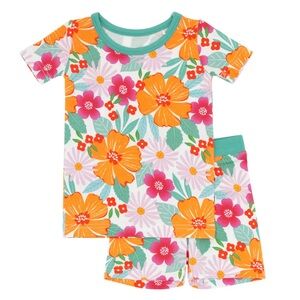 Little Sleepies Beachy Blooms Short Sleeve Pajamas 3T NWT
